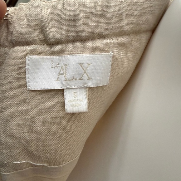 Le Alx Linen Embroidered Square Neck Sleeveless Spaghetti Strap Braid Belt Maxi - Picture 7 of 7